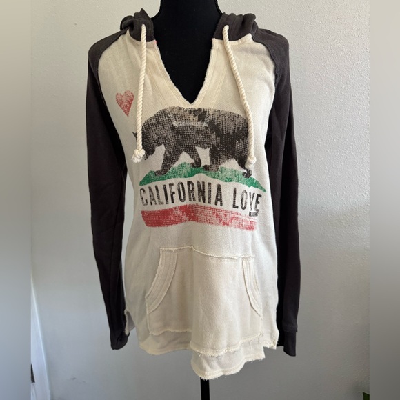 Billabong California Love Raglan Hooded Pullover Sweater-size M - Picture 1 of 8